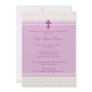 Pink Damask Baptism/Christening Invitation