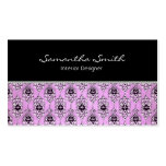 PINK Damask black designer Business card template