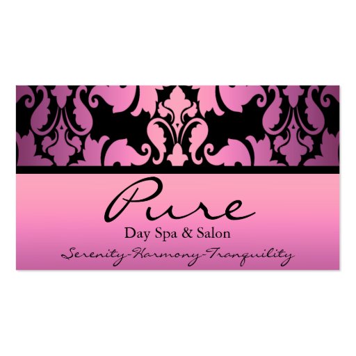 Pink Damask Business Card