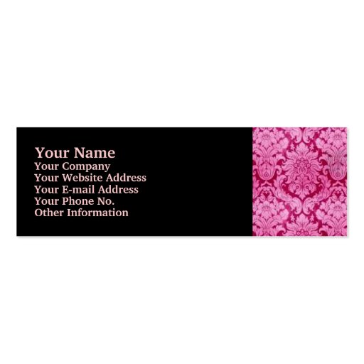 PINK DAMASK BUSINESS CARD TEMPLATE