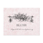 Pink Damask Business Postcards