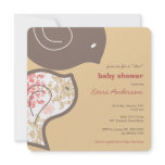 Pink Damask Chicks Baby Shower Party Invitation
