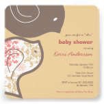 Pink Damask Chicks Baby Shower Party Invitation