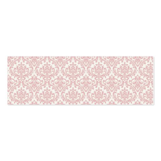 Pink Damask Cross Bomboniere Tags Business Card Template (back side)