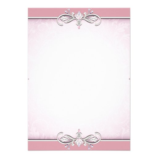 Pink Damask Cross First Communion Personalized Invitation