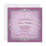 Pink Damask Cross Girls Pink First Communion Personalized Invites