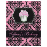 Pink Damask Cupcake Bakery Promo Flyers