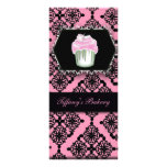 Pink Damask Cupcake Bakery Rack Cards