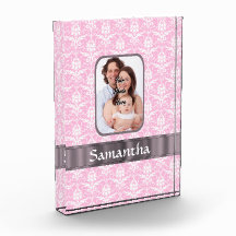 Pink damask custom photo awards