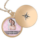 Pink damask custom photo jewelry