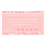 Pink Damask Discount Promotional Punch Card business cards