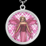 Pink Damask Fairy necklaces