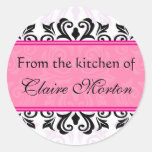 Pink damask from the kitchen of [Name] stickers