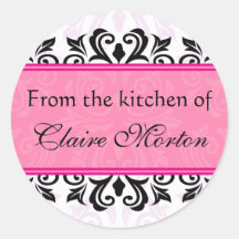 Pink damask from the kitchen of [Name] stickers