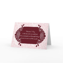 Pink Damask Funny Anti-Valentine's Card