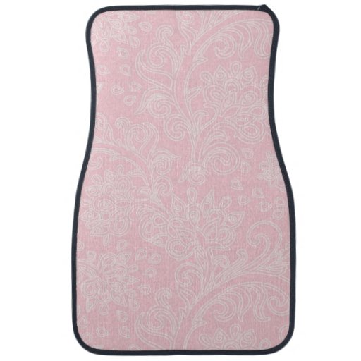 Pink Damask girly car floor mats Zazzle