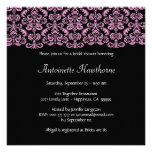 Pink Damask Lace Bridal Shower V01A Invites