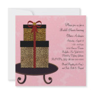 Pink Damask Leopard Gifts Bridal Shower invitation