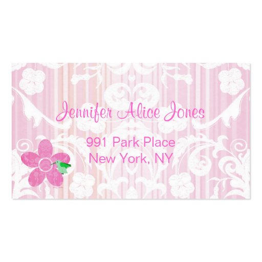 Pink damask Mommy Calling Card Business Card Templates