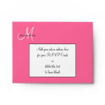 Pink Damask Monogram Wedding RSVP Envelopes