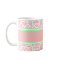 Pink Damask Coffee Mugs