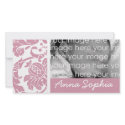 Pink Damask Photo Card photo cards by myhome71 Pink Damask Photo Card photo cards