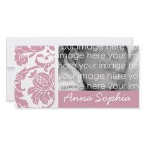 Pink Damask Photo Card photo cards by myhome71 Pink Damask Photo Card photo cards