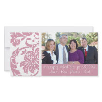 Pink Damask Photo Card photo cards by myhome71 Pink Damask Photo Card photo cards