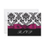 pink damask  rsvp standard 3.5 x 5 custom invites
