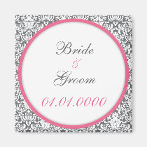 Pink Damask save the date Magnet magnets