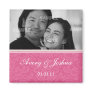 Pink Damask Save the Date Photo Magnet