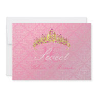 Pink Damask Sweet 16/ tiara/ invitations invitation
