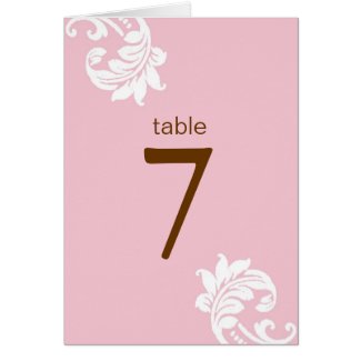 Pink Damask Table Seating Cards card