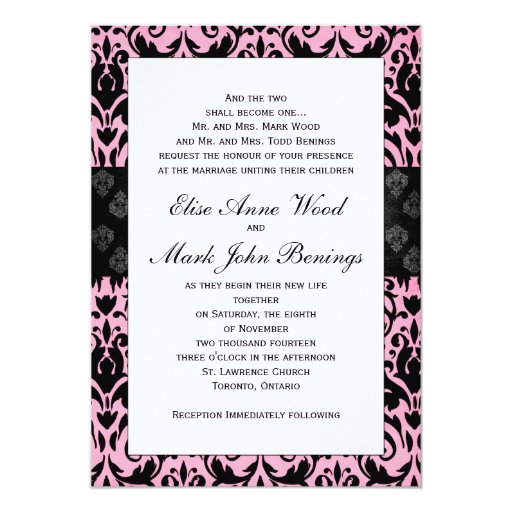 pink wedding invitation templates