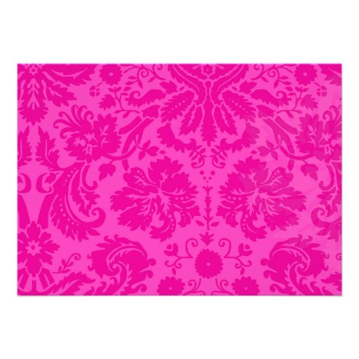 Pink Damask Wedding Invitations