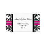 pink damask wedding ,return address label