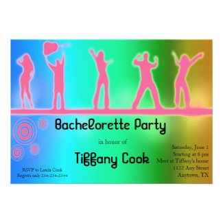 Pink Dancing People Bachelorette Party Invite
