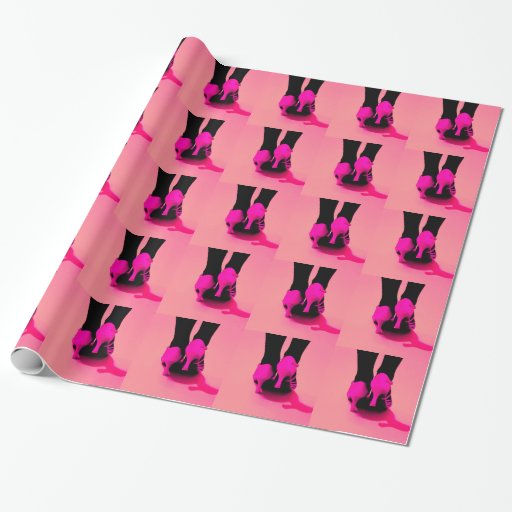 Pink dancing shoes wrapping paper Zazzle