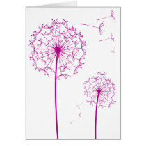 pink dandelion cards
