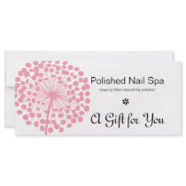 Pink Dandelion Flower Gift Certificate 2 Customized Rack Card