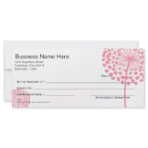 Pink Dandelion Flower Gift Certificate Design 3 Rack Card