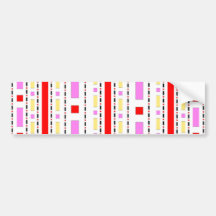 Pink Dash Pattern Bumper Stickers
