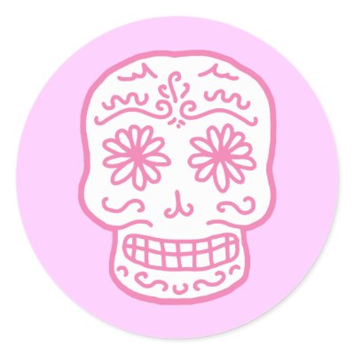 day of dead skull drawing. Pink Day of the Dead Skull