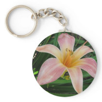 Pink Daylily Keychain