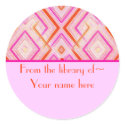 Pink Deco Bookplate Stickers
