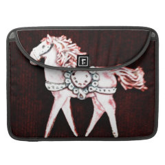 Pink Delicate Horse on Maroon Gifts Sleeves For MacBook Pro