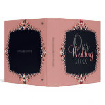 Pink Delicate Lace on Black Wedding Binder
