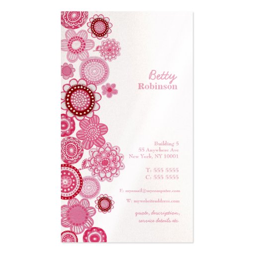 Pink Delight Pearl Ladies Company Business Card (front side)