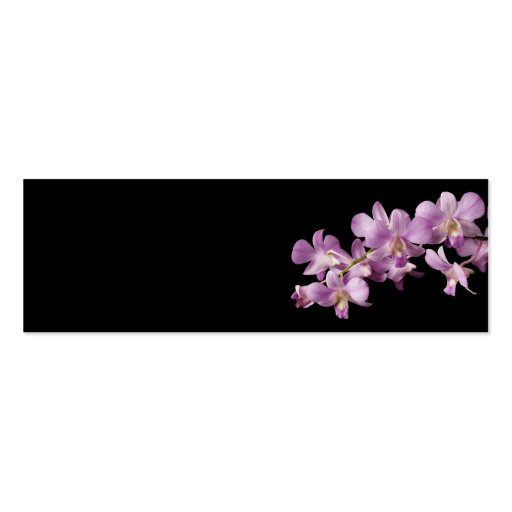 Pink Dendrobium Orchid Flower on Black - Orchids Business Card Templates (front side)