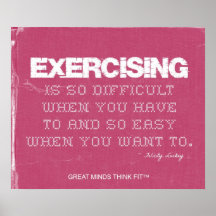 Pink Denim Fitness Quote for Exercise Motivation Posters